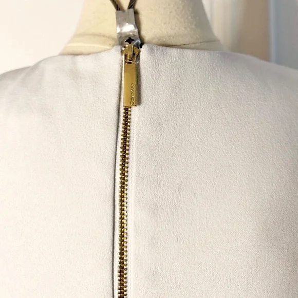 SOLD Calvin Klein Colorblock Sleeveless Sheath Dress Black Gray 6 Small Stretchy - Picture 4 of 8